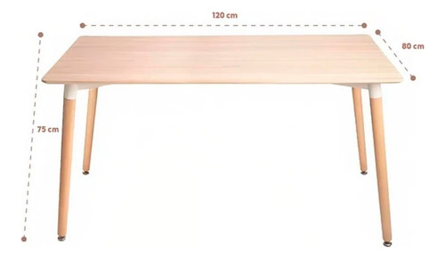 Mesa De Comedor Luigi Tablero Enchapado Haya 120x80 Ofideas