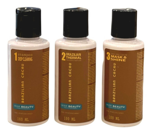 Kit Alisado Brazilian Cacau 3 Pasos  100ml