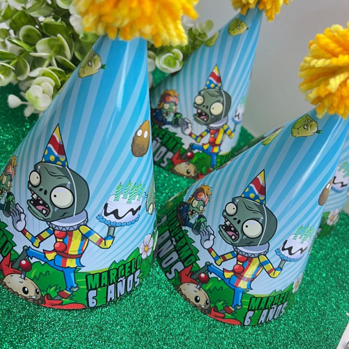 10 Gorros De Cumpleaños Plantas Vs Zombies. Granada Pop