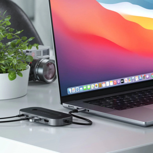 Satechi adaptador hub 6 em 1 com Usb4 ethernet 2.5g Hdmi 8k para Apple Macbook