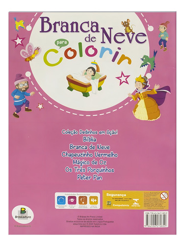 Dedinhos em Ação! Branca de Neve para Colorir, de Brijbasi Art Press Ltd. Editorial Todolivro Distribuidora Ltda., capa mole em português, 2021