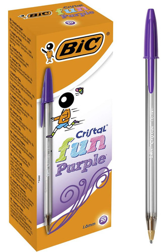 Lapiceras Ballpoint Bic Set 20 U Purple