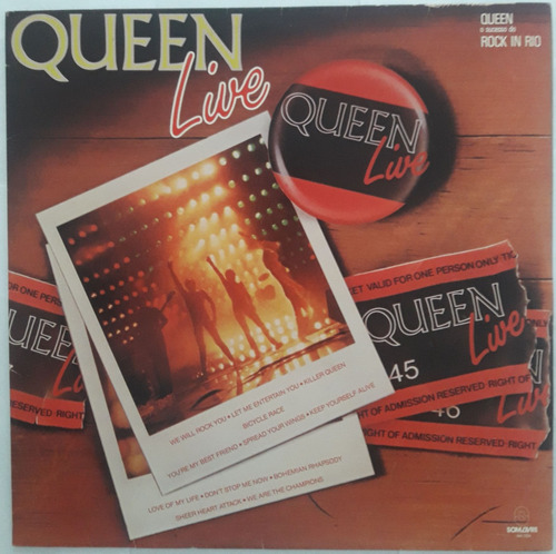 Lp Vinil (nm) Queen Queen Live 1985 Ed Br Som Livre Exc