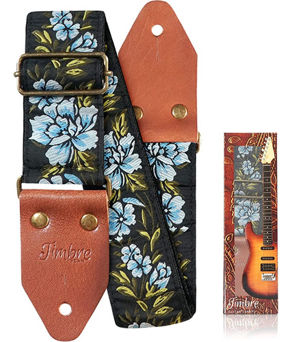 Timbregear Vintage Rose Guitar Strap Vintage Blue/yellow