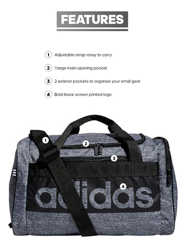 Bolso Deportivo adidas Gris/negro, Un Solo Tamaño Disponible