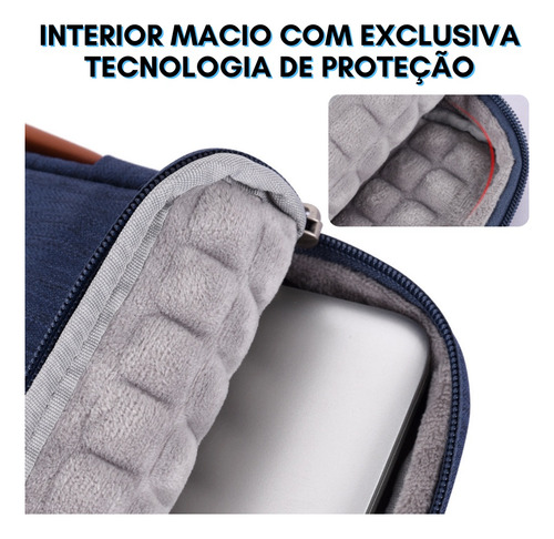 Capa Notebook 13.3 Polegadas Anti Impacto Sleeve Macbook Pro Air M1 M2 M3 Case Para Laptop Samsung Galaxy Book Lenovo Hp Acer 13 14 Pasta Maleta Impermeável Lebag Cor Preta