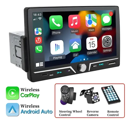 Central Multimídia 1 Din 7 Carplay Android Auto Câmera | Frete grátis