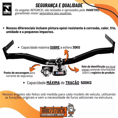 Engate de Reboque Corsa Sedan Classic Rabicho 500kg