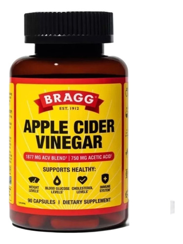 Bragg Cáp De Vinagre De Sidra Vitamina D3 Y Zinc 750mg 90cap