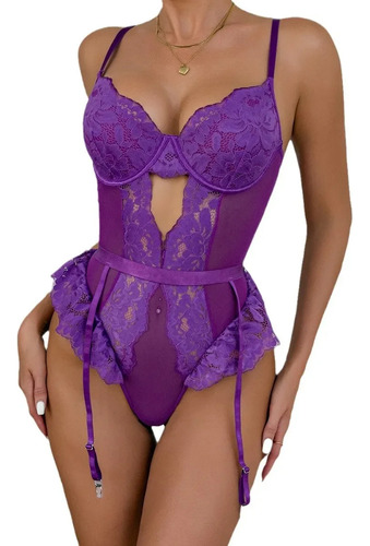 Mono De Encaje Sexy Sin Espalda Para Mujer, Ropa De Malla