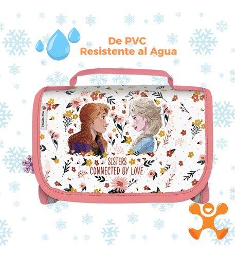 Cartuchera Canopla Desplegable Hecha Con Pvc Brillante Diseño Frozen Aesthetic Para Niñas Escolar Organizadora De Útiles Grande Amplia Extendible 23x17 Centímetros Chimola