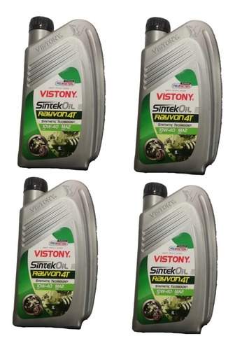 Aceite Semi Sintético 10w40 Para Motos 4 Litros Vistony 4t