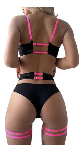 Tanga De Lencería Hueca Para Mujer, Traje De Liguero Suave