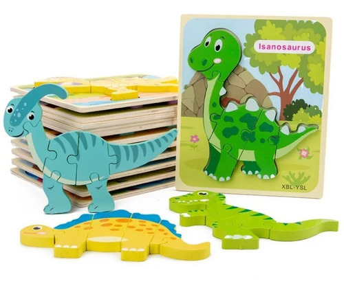  Pack 5  Puzzles Rompecabezas Madera Didáctico Para Niños 