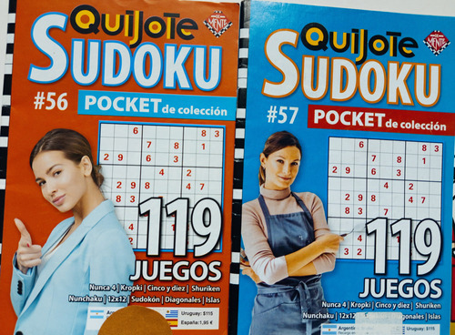 Sudoku Quijote Pocket X 4 Revistas+ Quijote Sudoku Tomo 1