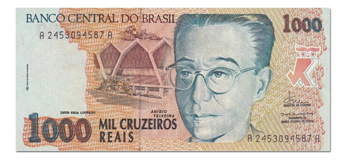 Antiga Cédula Colecionavel 1000 Cruzeiros Reais (Usado)