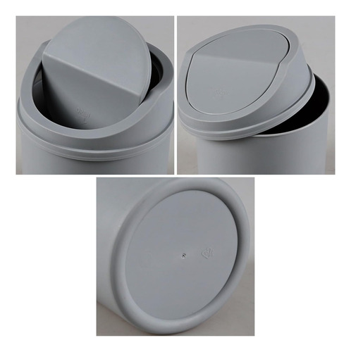 Mini Basurero De Plástico 2 Lt Gris