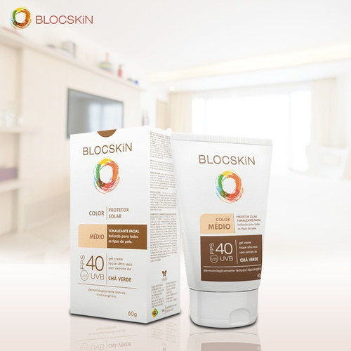 Imagem 3 de 4 de Blocskin Protetor Solar Facial Fps40 Color Médio Ultra Seco