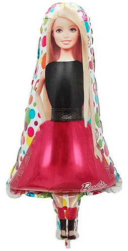 10 Globos Para Centro De Mesa Barbie Con Portaglobo Fiesta