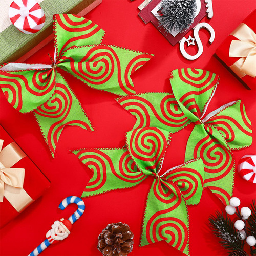 Lazos De Navidad Rojos Y Verdes Para Decoración 15 Cm