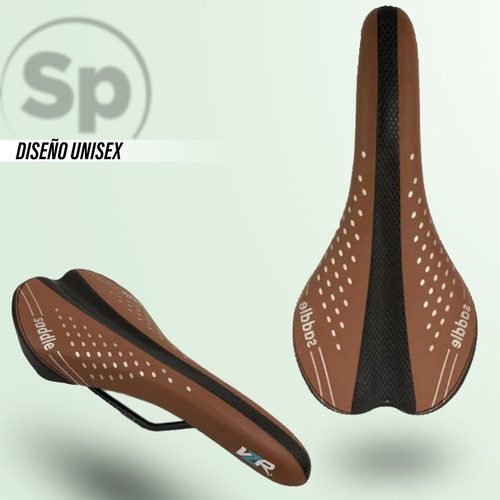 Imagen 2 de 7 de Asiento Ergonómico Para Bicicleta Vzr Cafe/negro