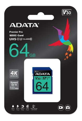 Memoria Flash Adata Premier Pro, 64gb Sdxc Uhs-i Clase 10