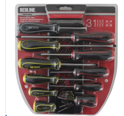 Set De Destornilladores Y Puntas 31 Piezas Red Line