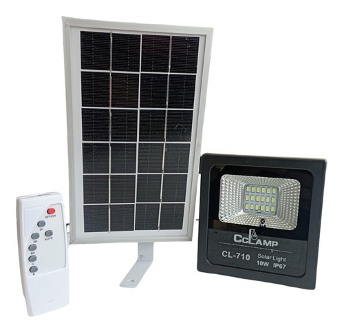 Reflector Solar Led 10w - 3.8w + Control Remoto-clamp Panel 