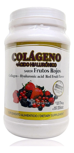 Colágeno Acido Hialurónico 1 Kg Sabor Frutos Rojos, Pretty Bee