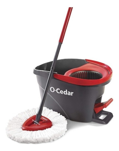 Trapeador mop O-Cedar 148473 con cubeta centrifugador Rojo/Negro