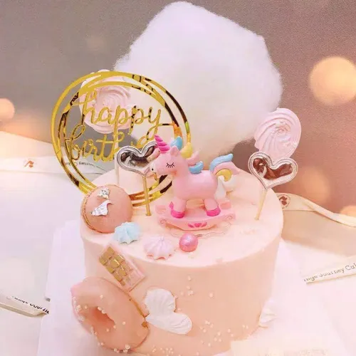 Oro Cake Topper Acrílico Feliz Cumpleaños Cake Decoración...