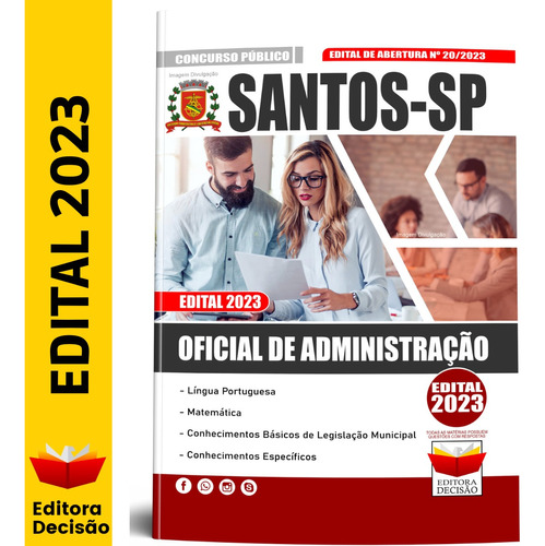 Concurso Santos Sp Oficial De Administração Edital Atualizada Apostila