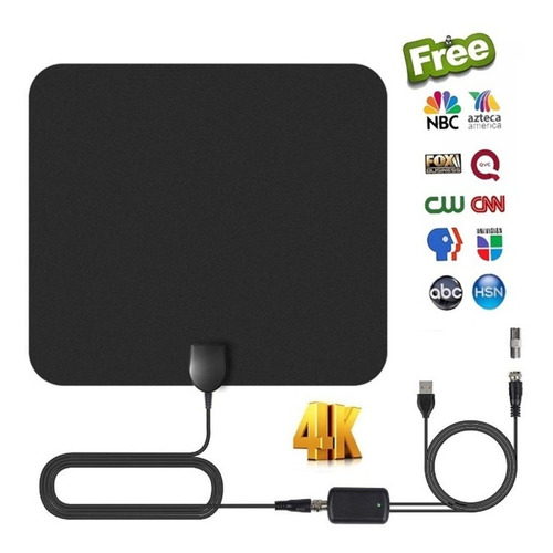 Imagen 5 de 6 de Antena Full Hd Para Interiores Largo Alcance Ultra Plana