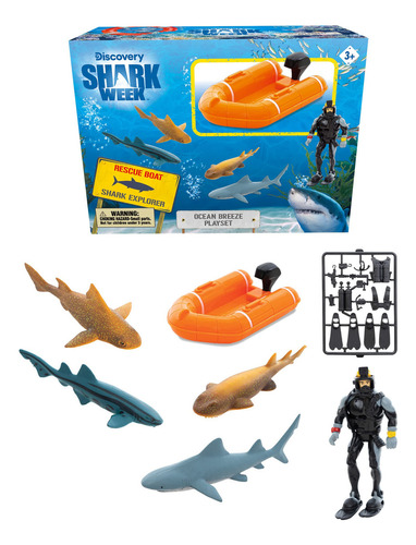 Shark Week Discovery Ocean Breeze Playset, Barco De Rescate.