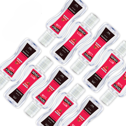 Sensy Lub - Pack De 10 -gel De Fresa Para Masaje Íntimo-60ml