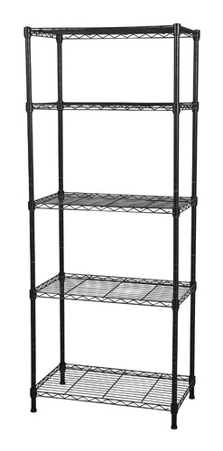 Imagem 2 de 7 de Estante Aço 5 Prateleiras Preta Aramada 180 Cm Com Forros