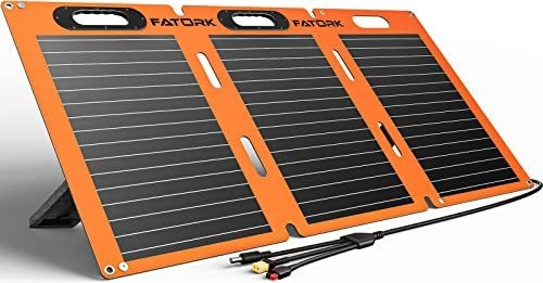 Fatork - Kit De Panel Solar Portátil De 100 W Con Pedal Ajus