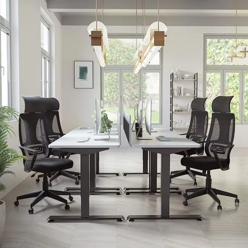 Iululu Silla Ergonómica, Respaldo Alto De Malla, Ajustable. Color Negro