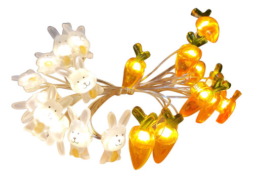 Luces Led Con Forma De Conejo De Pascua, 30 Luces, Batería D