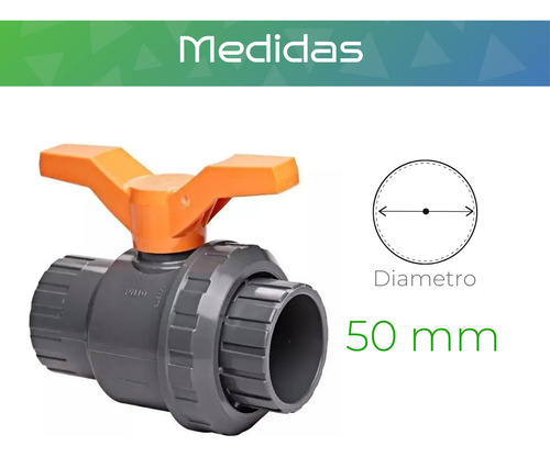 Llave Valvula Esferica Pvc Soldable 50mm Tigre Riego Piscina