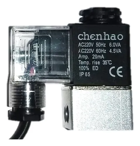 Válvula Solenoide Eléctrica AC220V Cilíndrica Con Bobina De Cobre - Para Bombas De Vacío, Compresor De Aire