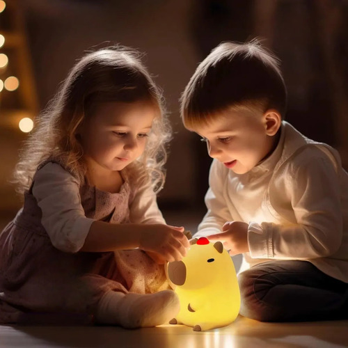 Luz Nocturna Recargable De Silicona Con Forma De Capibara