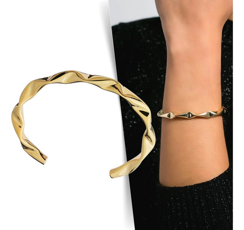Imagem 1 de 6 de Bracelete Ondas - Dourado