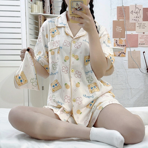 Pijama De Bob Esponja Sencillo De Verano Bonito A La Mod