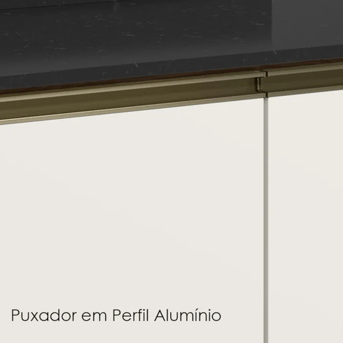 Balcão Com Tampo 2p 70 Cm Mdf Kali 12221 Carvalho Toq Off White Cetim Nicioli