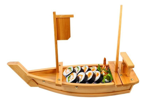 Tabla De Bambu Barco Makis Sushi 60cm Cocina Menaje Regalo