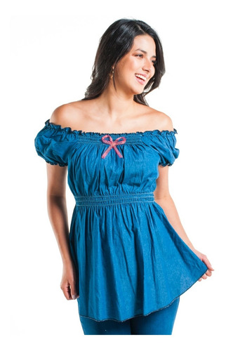 Blusa Maternidad Y Embarazo De Mezclilla Strapless - 133rod