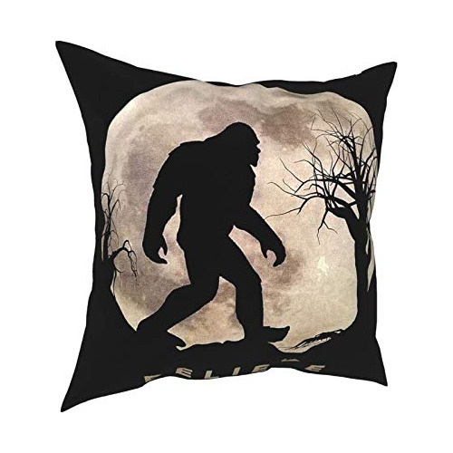 Funda De Cojín Bigfoot Y Luna Llena, 18x18 PuLG.