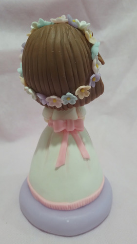 Adorno De Torta Nena De Comunión De Porcelana Fría