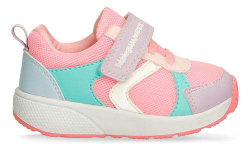 Tenis Deportivos Rosado Multicolor Bubblegummers Qlau Niña